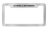 Dodge Challenger Chrome Plated Solid Brass Top Engraved License Plate Frame Holder with Black Imprint