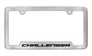 Dodge Challenger Chrome Plated Solid Brass Bottom Engraved License Plate Frame Holder with Black Imprint