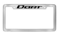 Dodge Dart Chrome Plated Solid Brass Top Engraved License Plate Frame Holder with Black Imprint