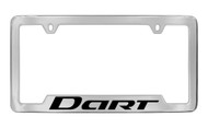 Dodge Dart Chrome Plated Solid Brass Bottom Engraved License Plate Frame Holder with Black Imprint