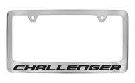 Dodge Challenger Chrome Plated Solid Brass License Plate Frame Holder with Black Imprint