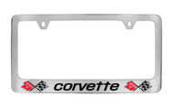 Chevy Corvette C3 Design Chrome Plated Solid Brass License Plate Frame Holder