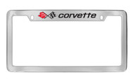 Chevy Corvette C3 Design Top Engraved Chrome Plated Solid Brass License Plate Frame Holder