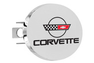 Chevy Corvette C4 Design Oval Trailer Hitch Cover Plug with 1.25" Stainless Steel Post