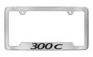 Chrysler 300C Chrome Plated Solid Brass Bottom Engraved License Plate Frame Holder with Black Imprint