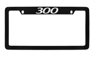 Chrysler 300 Black Coated Zinc Top Engraved License Plate Frame Holder with Silver Imprint