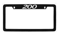 Chrysler 200 Black Coated Zinc Top Engraved License Plate Frame Holder with Silver Imprint