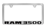Ram 3500 Chrome Plated Solid Brass License Plate Frame Holder with Black Imprint
