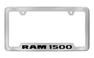 Ram 1500 Bottom Engraved Chrome Plated Solid Brass License Plate Frame Holder with Black Imprint