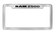 Ram 2500 Top Engraved Chrome Plated Solid Brass License Plate Frame Holder with Black Imprint