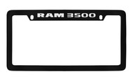 Ram 3500 Bottom Engraved Black Coated Zinc License Plate Frame Holder with Silver Imprint