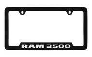 Ram 3500 Top Engraved Black Coated Zinc License Plate Frame Holder with Silver Imprint