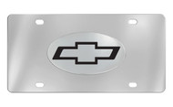 Chevrolet Logo Chrome Plated Solid Brass Emblem Attached To a Stainless Steel Plate