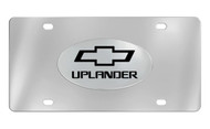 Chevrolet Upladner with Logo Chrome Plated Solid Brass Emblem Attached To a Stainless Steel Plate