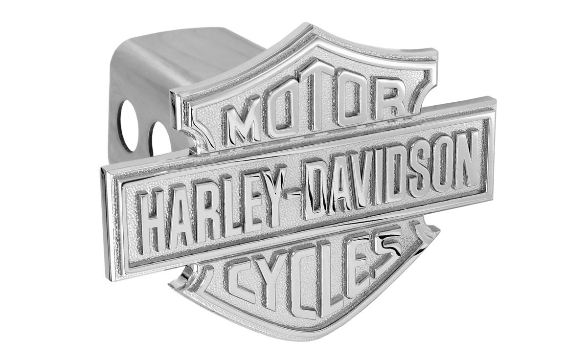 Harley-Davidson Trailer Hitch Cover Plug With 3D Monotone Bar & Shield 