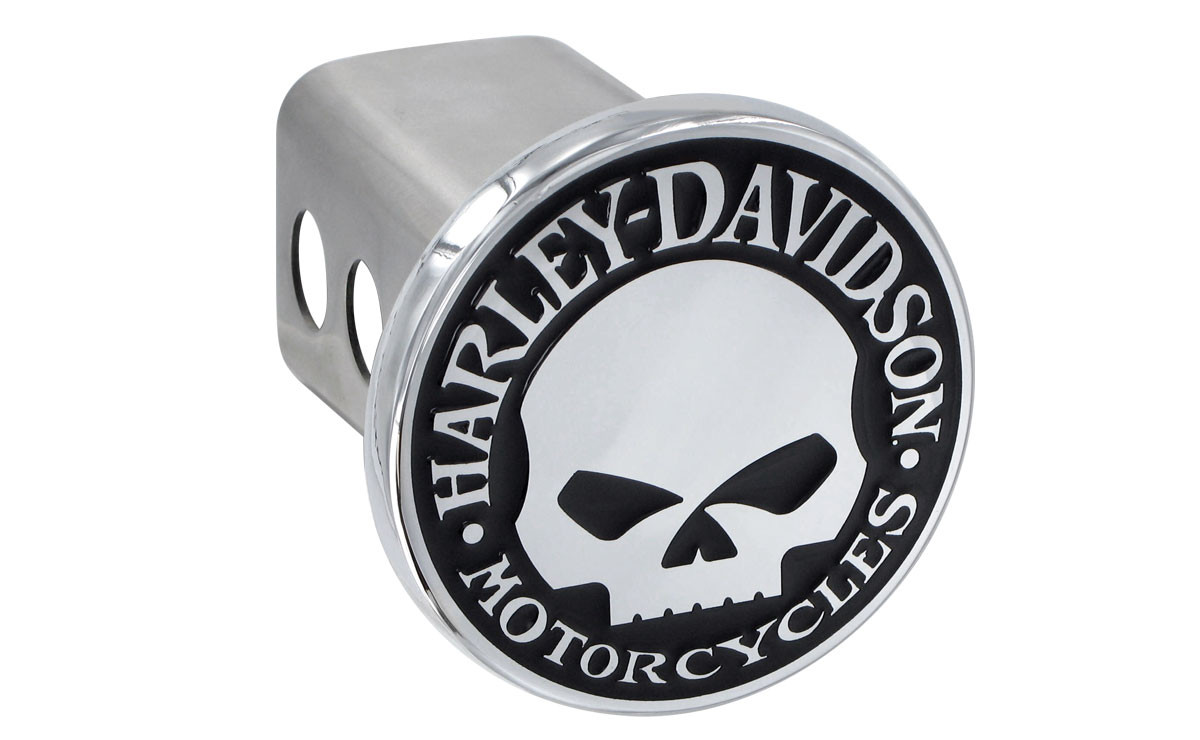 Brushed Silver 2283 Harley-Davidson Hitch Cover Willie G Skull Hitch Plug 
