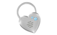 Chrome Heart Shape Key Chain Embellished with dazzling Crystals (KCYH-B300)