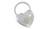 Chrome Heart Shape Key Chain Embellished with dazzling Crystals (KCYH-Y300)