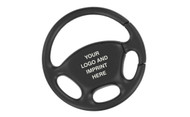 Steering Wheel Plain Black Key Chain Gift Boxed