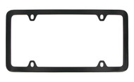 Black Powder Coated Thin Rim Solid Brass License Plate Frame 4 Hole