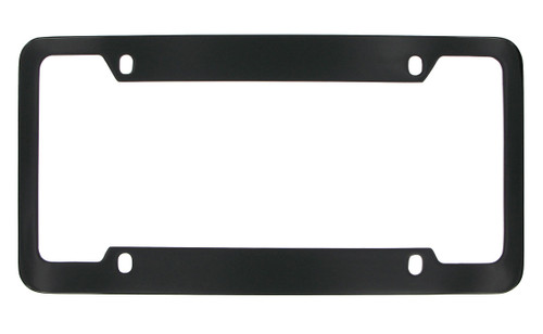 Black Powder Coated Solid Brass License Plate Frame 4 Hole