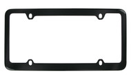 Black Coated Solid Brass Plain License Plate Frame with Tob & Bottom Medium Rim 4 Hole (LF525-4H)
