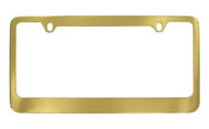 Gold Plated Solid Brass License Plate Frame Medium Rim 2 Hole