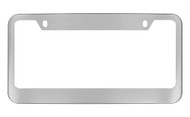 Chrome Plated with Red Inside Thin Top Plastic License Plate Frame  2 Hole