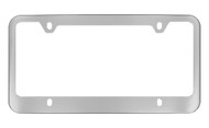 Chrome Plated with Red Inside Thin Top Plastic License Plate Frame 4 Hole