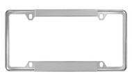 Chrome Plated Medium Top & Wide Bottom Nameplate Series with 4 Open Corners Zinc License Plate Frame 4 Hole