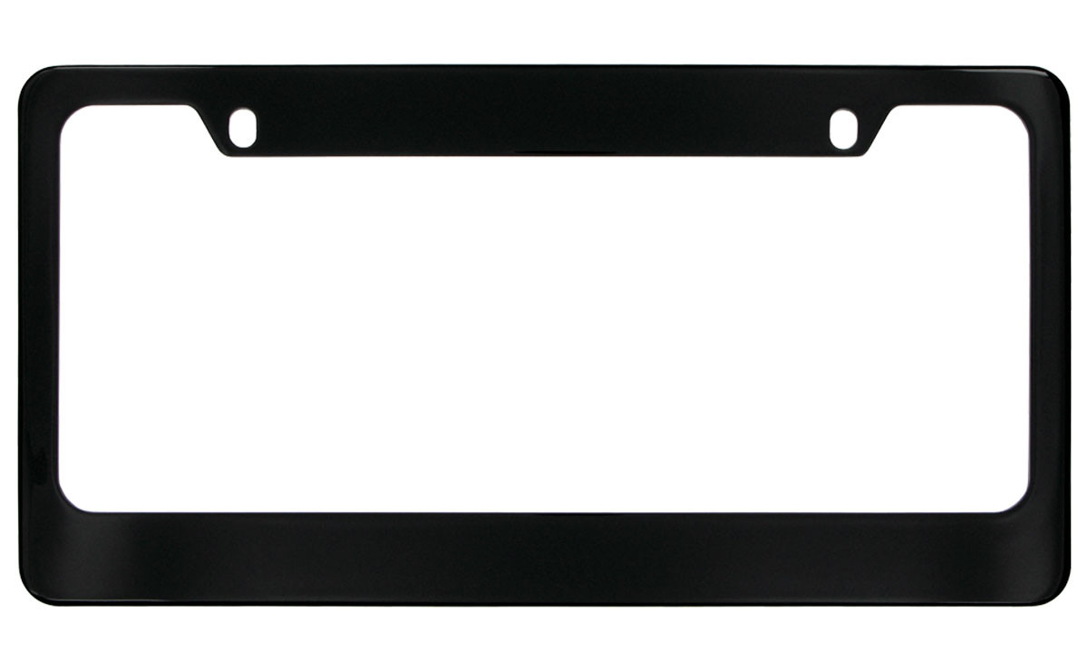 Black Plated Zinc License Plate Frame 2 Hole