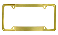 Gold Plated Medium Top & Wide Bottom Nameplate Series with 4 Open Corners & Rear Clips Zinc License Plate Frame 4 Hole