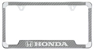Honda License Plate Frame with Carbon Fiber Vinyl Insert