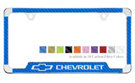 Chevrolet with  Logo License Plate Frame with Carbon Fiber Vinyl Insert