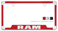 Ram License Plate Frame with Carbon Fiber Vinyl Insert