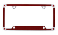 Red Carbon Fiber Vinyl Inlay License Plate Frame Embellished With dazzling Crystals