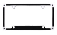 Black Brush Textured Vinyl Inlay License Plate Frame Embellished With dazzling Crystals