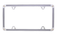 Satin Silver Vinyl Inlay Thin Rim License Plate Frame embellished with premium  Crystals