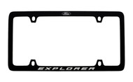 Ford Black Powder Coated Zinc License Plate Frame With Logo And Explorer Imprint In White