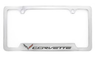 Chevrolet Corvette C7 metal license frame. Quality craftsmanship and best on the market. Durable for harsh weather. Standard US frame size. Official licensed product. 