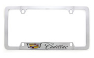 Cadillac logo & wordmark metal license plate frame. Quality craftsmanship and best on the market. Durable for harsh weather. Standard US frame size. Official licensed product.