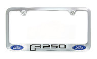 Ford F 250 Chrome Plated Metal License Plate Frame Holder