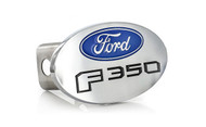 Ford F 350 Chrome Metal Trailer Hitch Cover Plug (2 inch Post) with Ford Logo