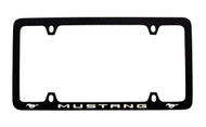Ford Mustang with 2 Logos Thin Rim Black Powder Coated Metal License Plate Frame Holder