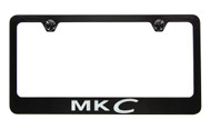 Lincoln MKC Wordmark Black Coated Zinc Metal License Plate Frame Wide Bottom Engraved 2 Hole