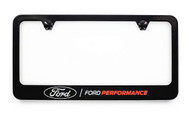 Ford Performance Wordmark Black Coated Zinc Metal License Plate Frame Holder Wide Bottom Engraved 2 Hole