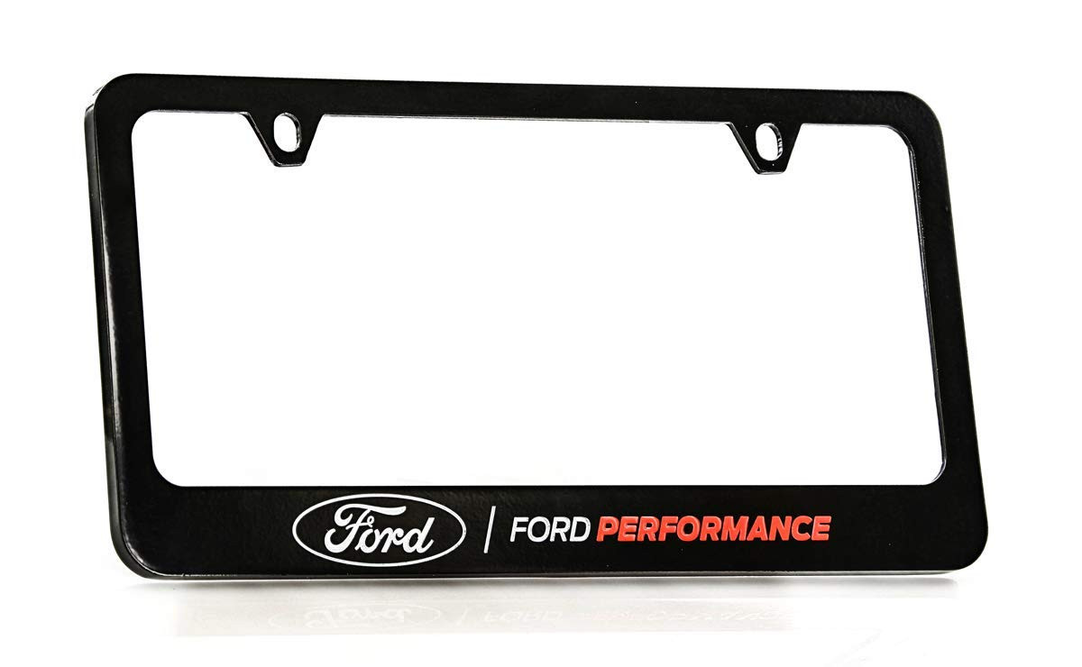 2 Hole, Black/Wide Ford Logo License Plate Frame 