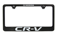 Honda CR-V Black Coated Zinc License Plate Frame Holder Wide Bottom engrave 2 Hole