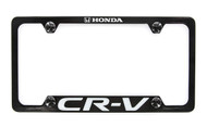 Honda CR-V Black Coated Zinc License Plate Frame Holder Wide Bottom engrave 4 Hole