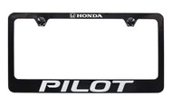 Honda Pilot Black Powder Coated Zinc Metal License Plate Frame Holder Bottom Engraved 4 Hole